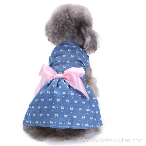 Luxury Cute Polka Dot Ribbon Cozy Dog Sundress